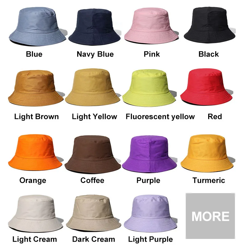 Hot selling wholesale plain cotton bucket hat custom embroidery logo reversible bucket hat for women men