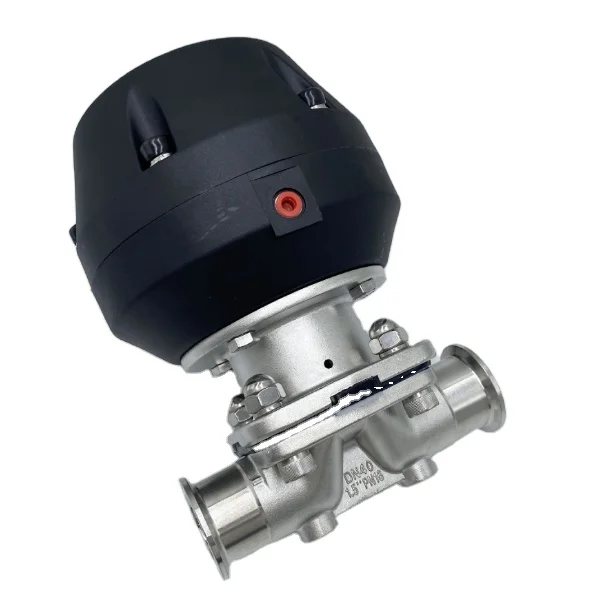 316L Pneumatic cover fast fitting diaphragm valve Pneumatic cover welded diaphragm valve
