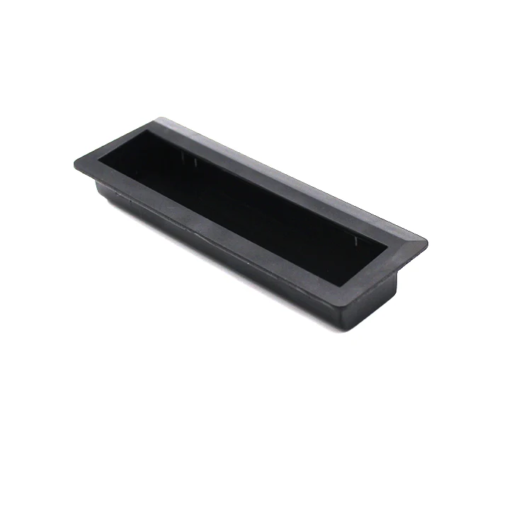 Black ABS Plastic Rectangular Filing Storage Tool Cabinet Embedded Inset Recessed Hidden Invisible Concealed  Pull Handle
