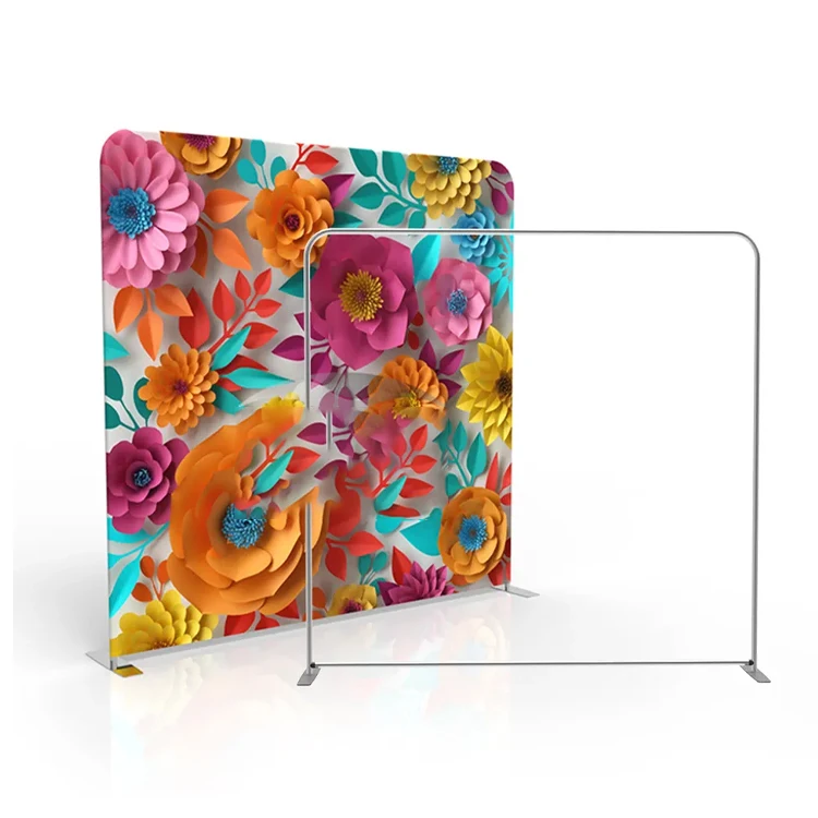 Hot selling European Stype 10*8ft Tension Fabric Backdrop 8*8ft Photo Booth Background Standing Backdrop Stand