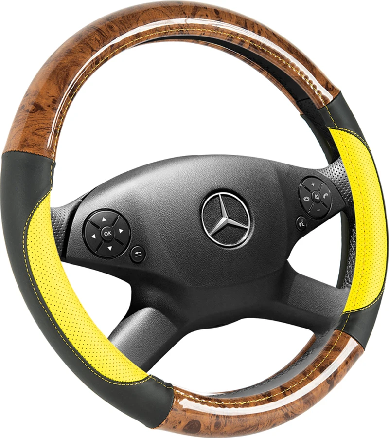 
Fast Delivery Four Seasons General Car Non Slip Handle Wood Grain Steering Wheel Cover 