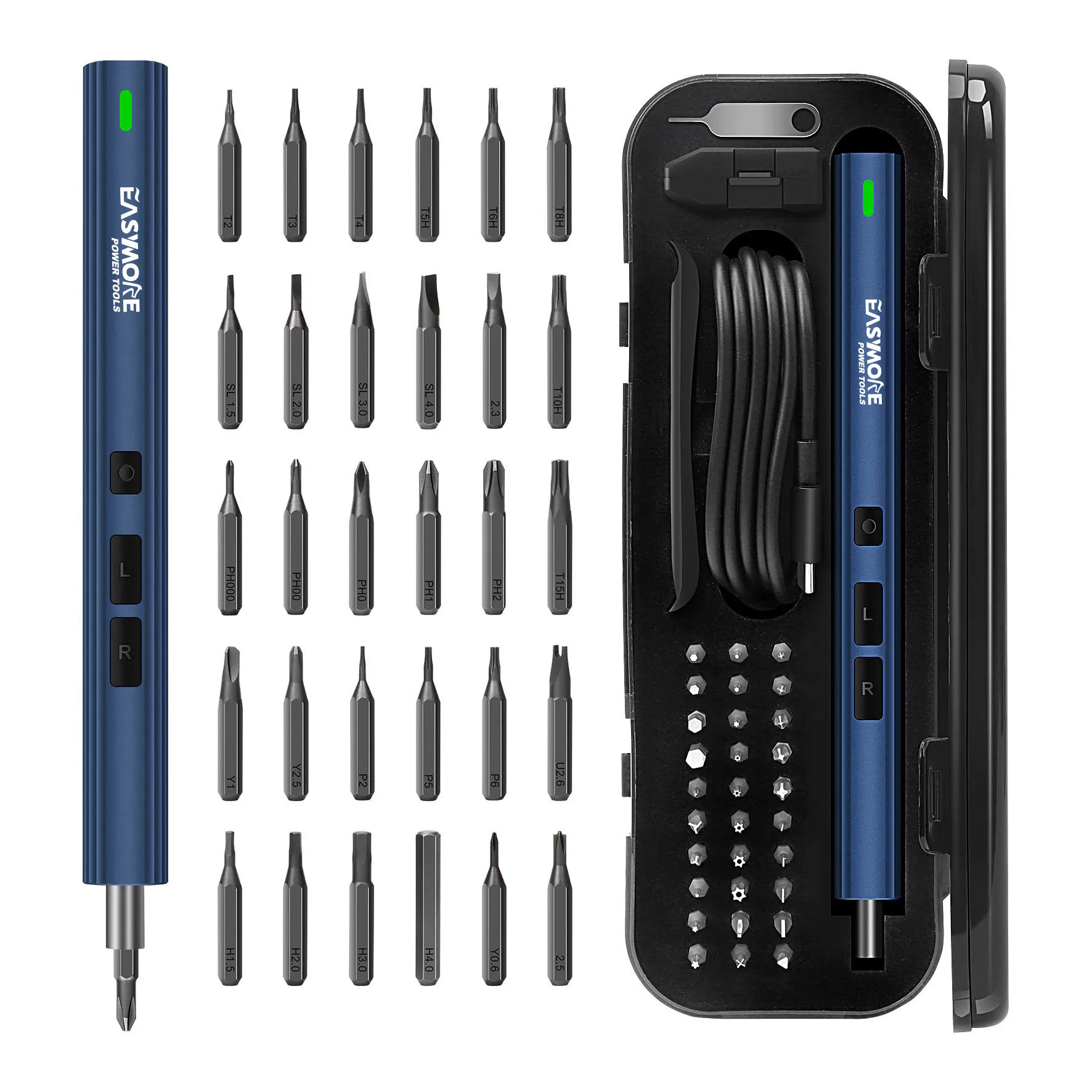 37 in 1 custom rechargeable power screwdriver kit tool wireless cordless mini electric screwdriver set with LED light