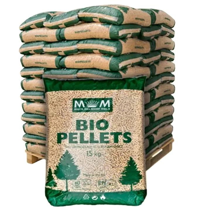 New Premium Wood Pellets 6mm EN plus A1 Class Pellet Abete in 15kg bags Wood Pellets Prices Cheap