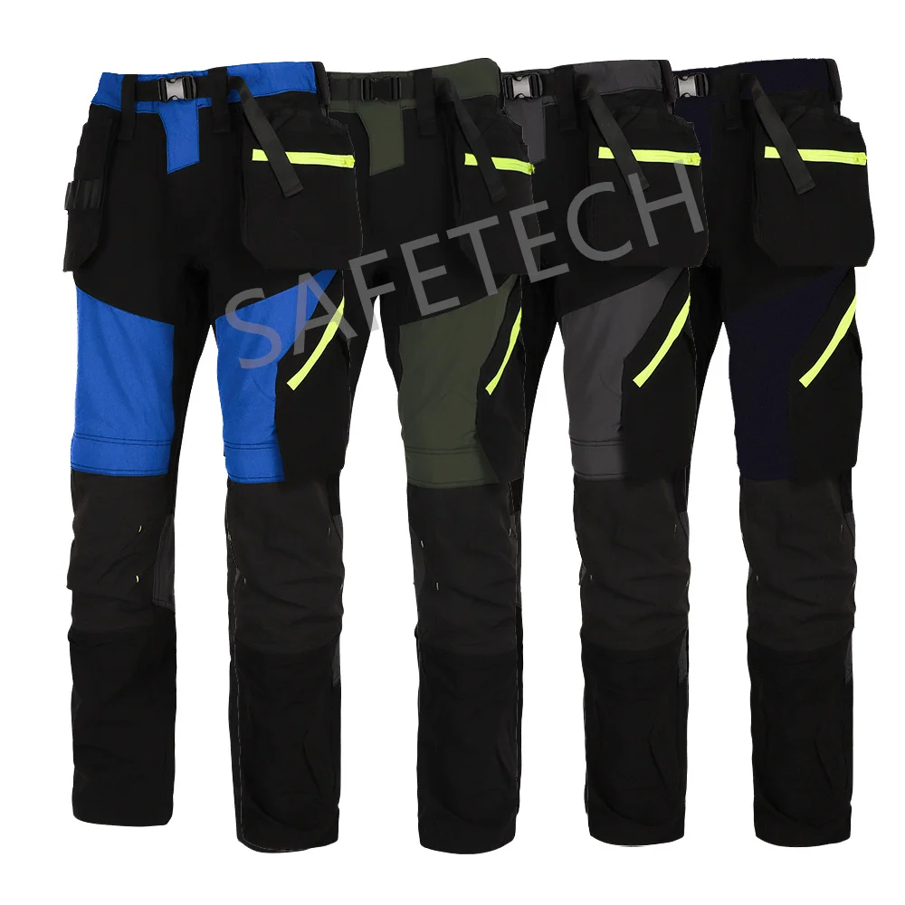Multi Functional Tool Pockets Men Work Pants Workwear Construction Clothing Stretch Trousers