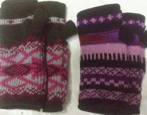High Quality Outdoor Women Winter Warm Knitted Woolen Fingerless Glove