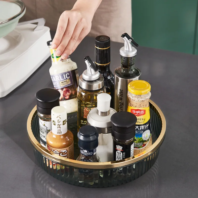 Light luxury household plastic transparent storage tray Kitchen fruit and vegetable strainer portable rotating fruit tray