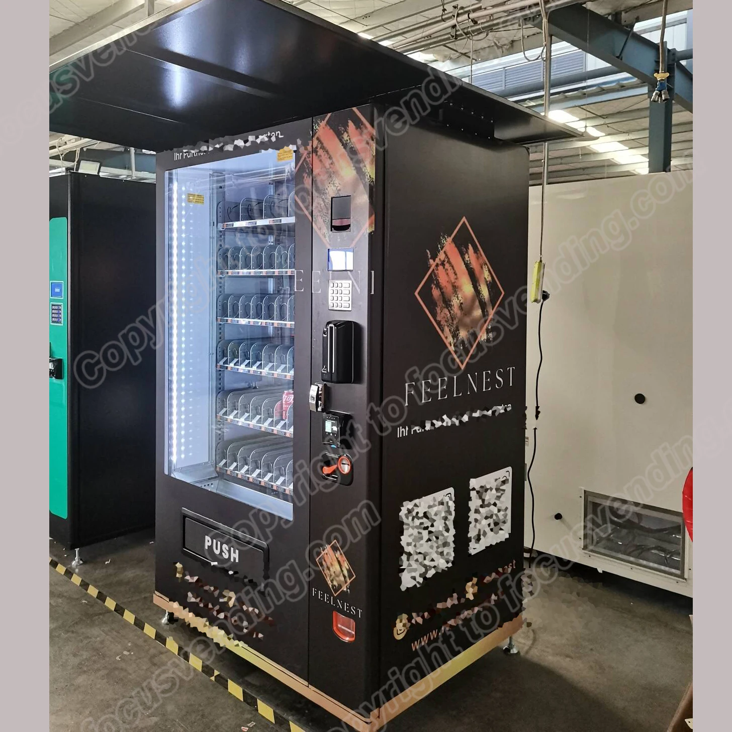 Germany Vending Machine with age checking  Drinks And Snacks Vending Machines combo outdoor vending machine with roof