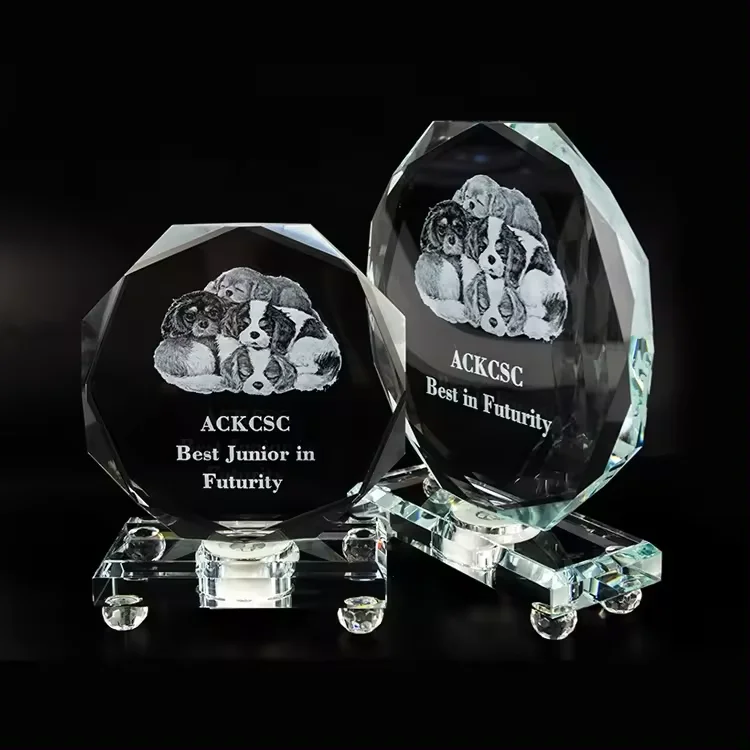 cheap wholesale Blank Round Shaped Glass Trophy Awards Crystal Plaque For Anniversary Souvenirs Gifts