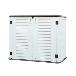 Outdoor New HDPE Horizontal Storage Shed Plastic Base Cabinet Garden Storage Bin for Backyards and Patios
