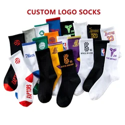 New design trendy custom logo fashion color socks hot selling student middle tube socks