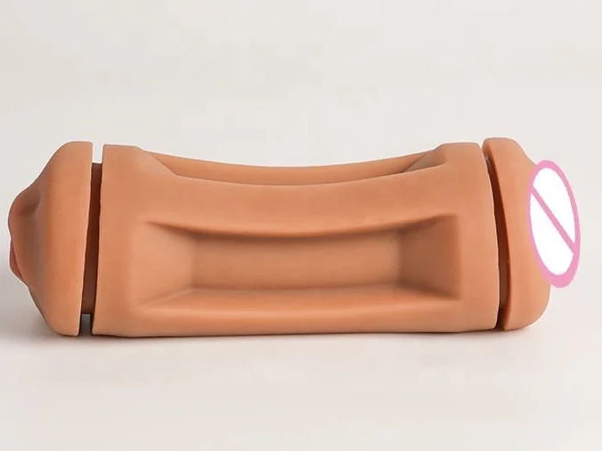 2 In 1 Pocket Pussy Male Masturbators With Lifelike Face Sex Doll with Realistic Textured Mouth Vagina and Tight Anus