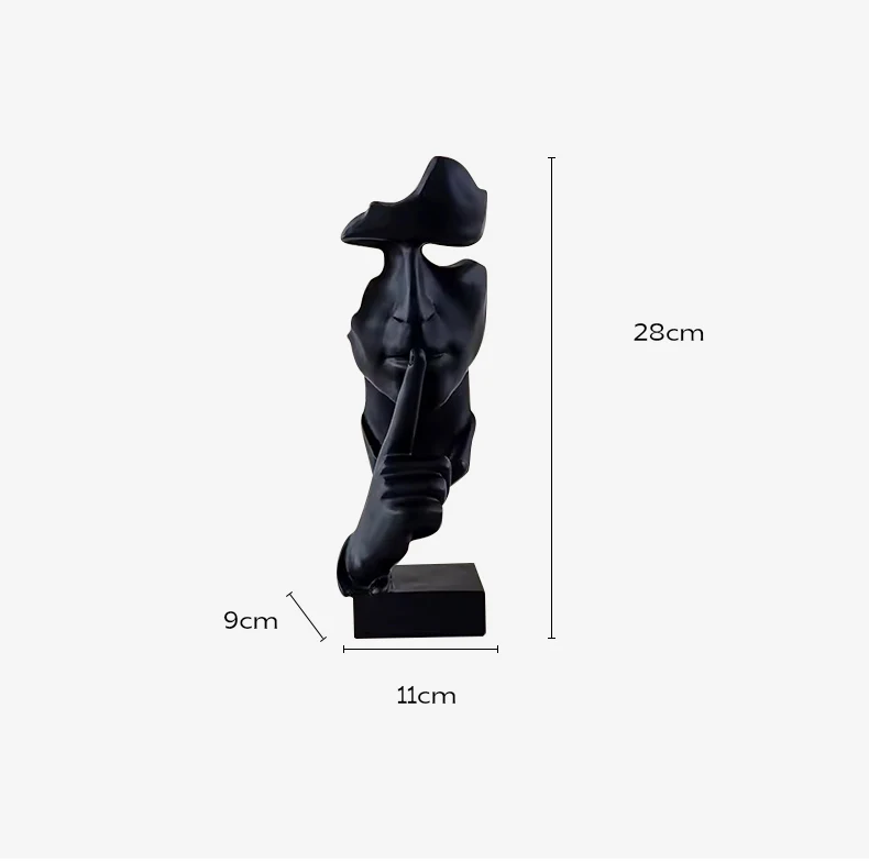 Modern Room Decor Resin Crafts Abstract Silence Is Gold Sculpture Decoration for Living Room
