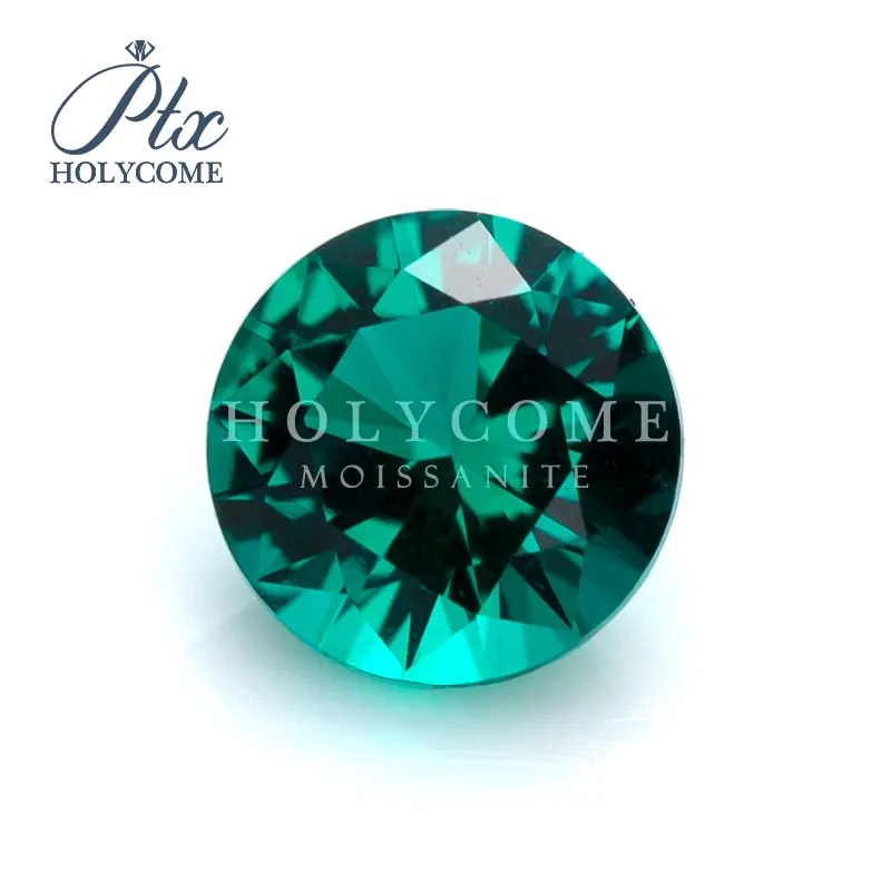 PTX 0.9-12.0mm Certificated Lab Grown Emerald Round Cut  Loose Gemstones VVS1 Clarity Wholesale Price Factory Supply with AGL
