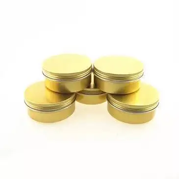 Gold silver tin cans aluminum metal tin with screw caps round shape tin