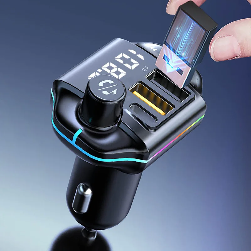 New Smartphone Charger Wireless Car BT Kit FM Transmitter Car MP3 Player Multifunctional USB 3.0 Fast Phone Car Charger