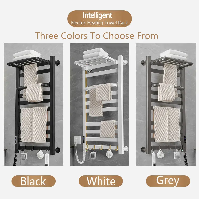 110V-220V CN/EU/US/AU/UK/Brazil Standard Towel Heated Dryer, Smart WiFi Electric Heating Towel Rack