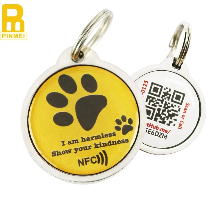 NFC QR штрих-кода dog tag ID номер бирка для животных Rfid ПЭТ