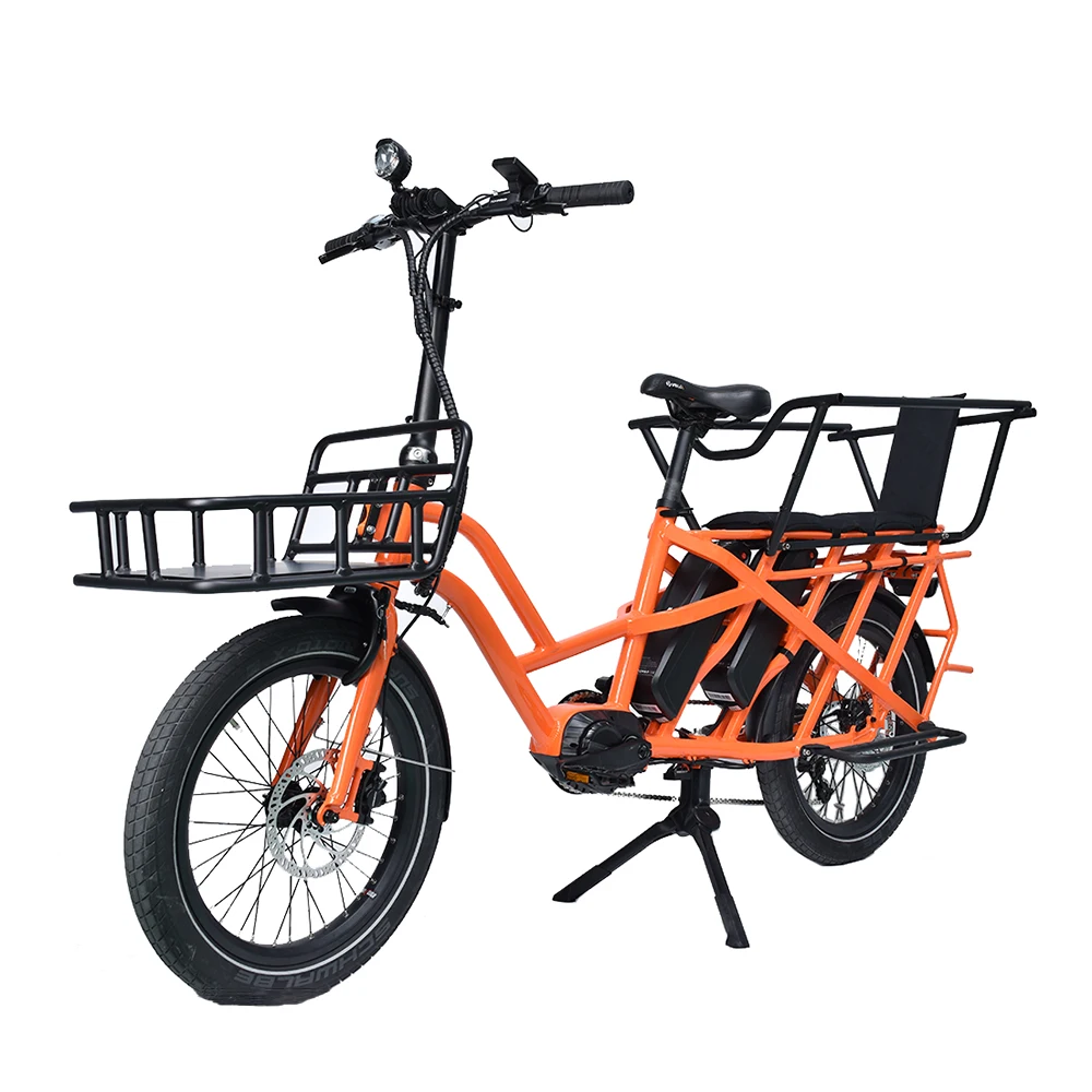 High quality 48v 500w two baskets cargo  electric bicycle 20 inch ebike for sale