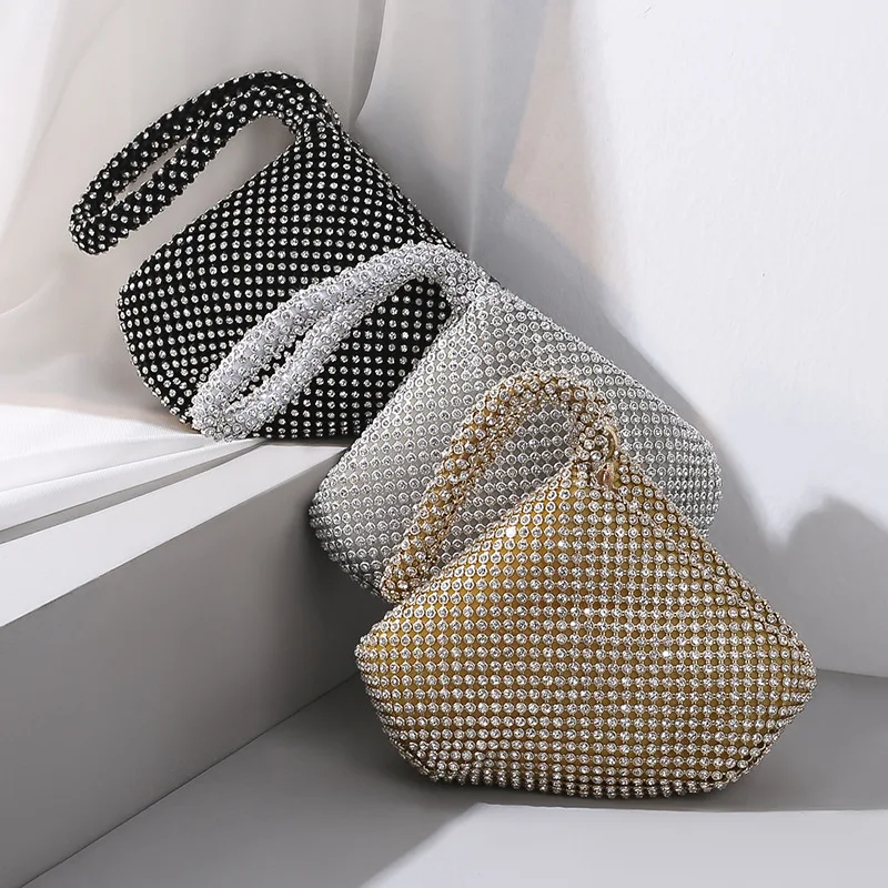 2024 mini land mine high grade fashion trendy ladies glitter rhinestone clutch bagexquisite diamond women evening bags