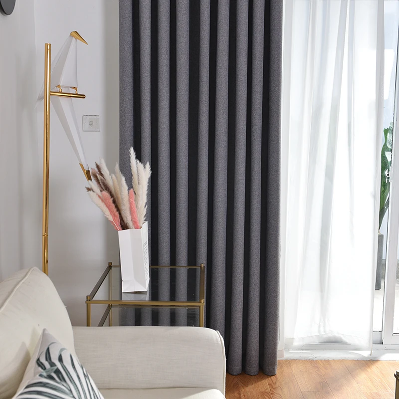 Innermor Blackout Curtains for Living room Modern Drapes Faux Linen Korean Style Window Curtain for Bedroom Customized