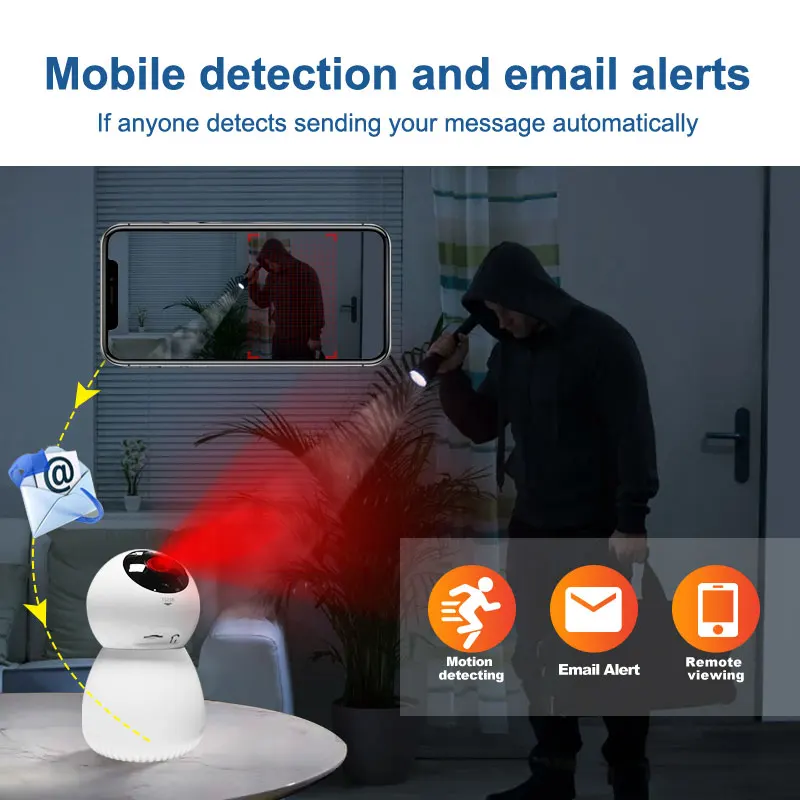 3MP Wireless Home Wifi Security Camera 355 Rotation Baby Camera Monitor