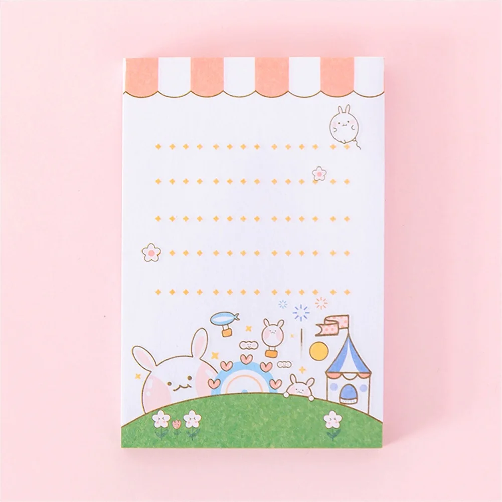 Cute cartoon bunny memo notepad this student notebook sticky note can be torn unlimited repeat paste message notepad