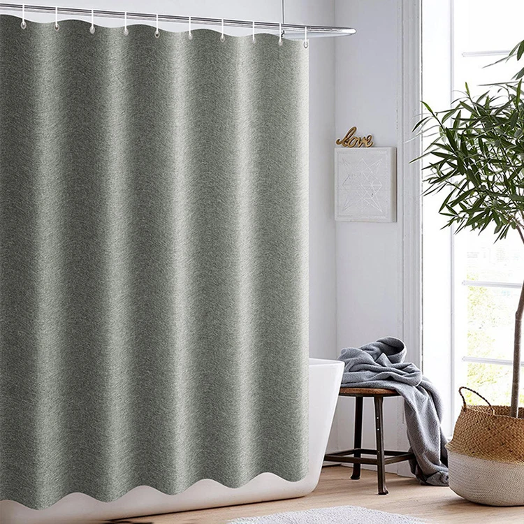 Factory Direct Wholesale Shower Curtain Bathroom Heavy Duty Waterproof Fabric Gray Thick Bath Curtain Bathroom Shower Curtain