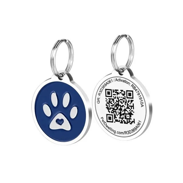 Manufacturer Custom Personalized Metal Dog ID Name QR Code For Dogs QR Code Dog Name Tag QR Pet Tag