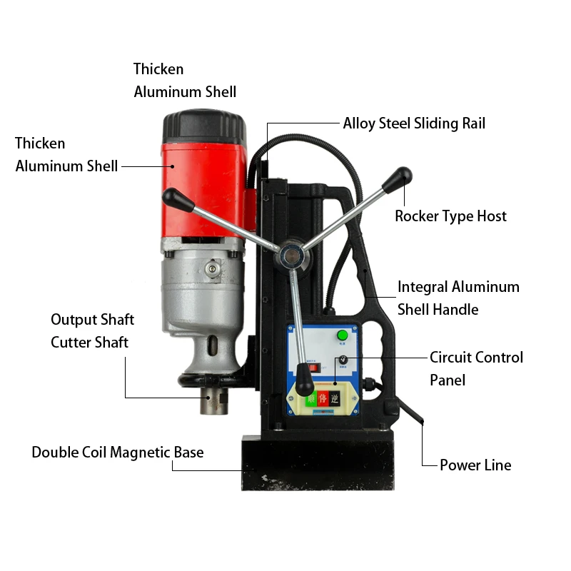 1900w Power Electric Tools Base Magnetic Drill Hand Drill With Magnet Base 38mm