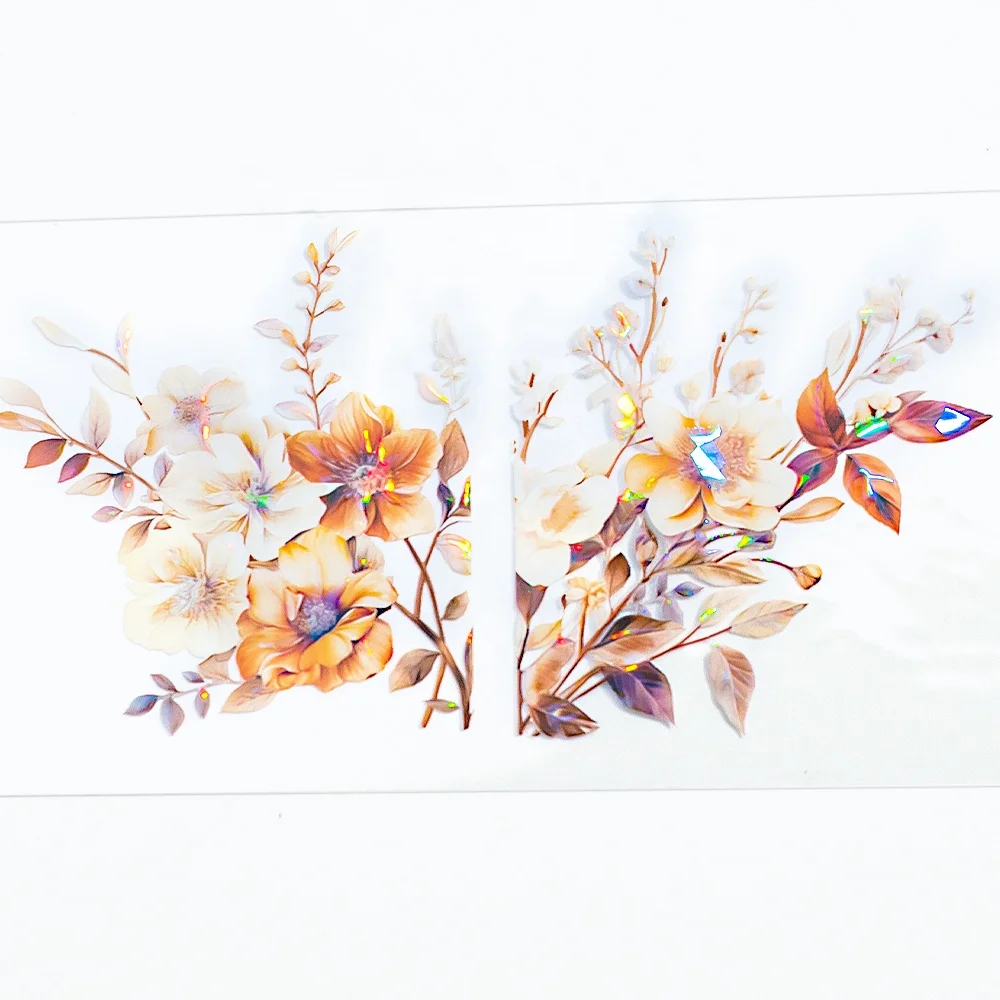 Custom Floral PET Washi Tapes Transparent PET Tape Sticker Waterproof Clear PET Tape for Scrapbooking
