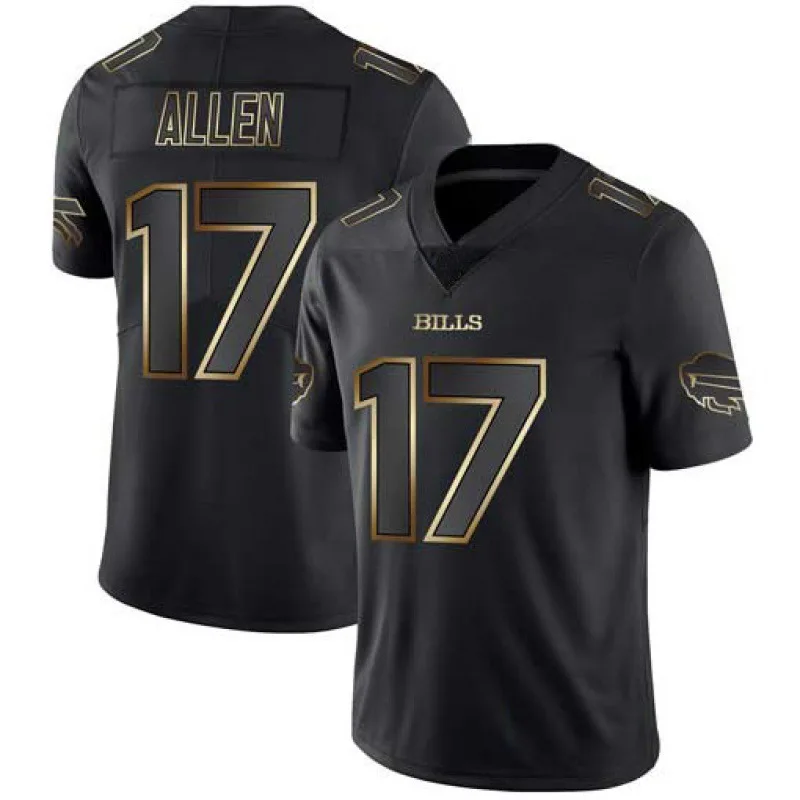 Customized American Football Bill 17 Allen Pirates 3 Winston Lions 9 Dolphins 13 Black Gold rugby jersey wholesale