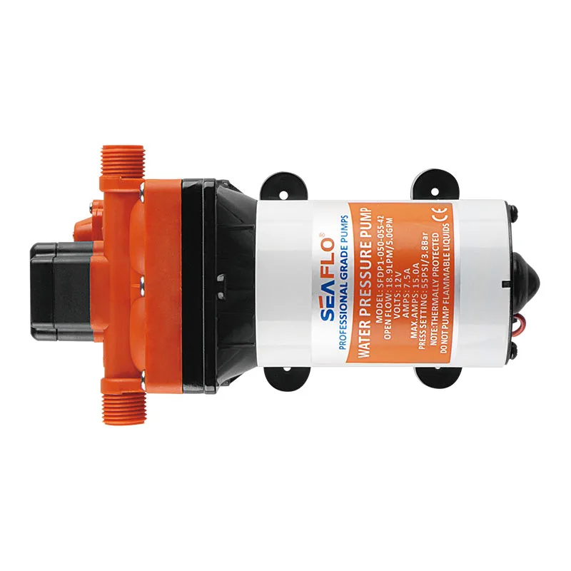 SEAFLO 12V 5.5GPH 70PSI, 4 Chambers Self Priming Diaphragm Water Pump for car washing