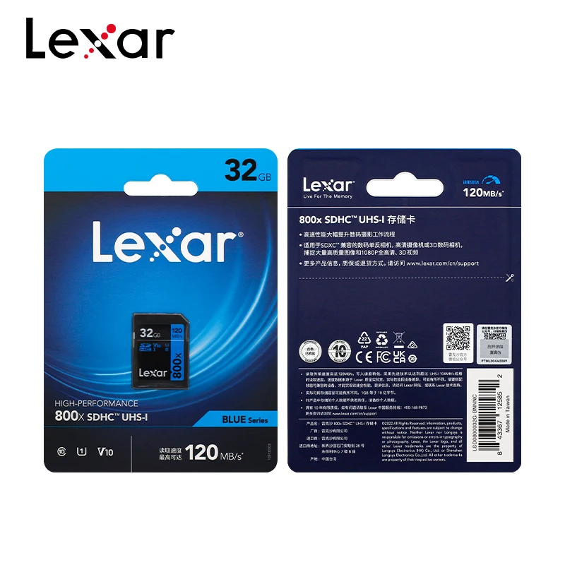 Original Lexar High-Performance 800x Sd Card 32GB 64GB 256GB 128GB memory Card for Camera Flash Card