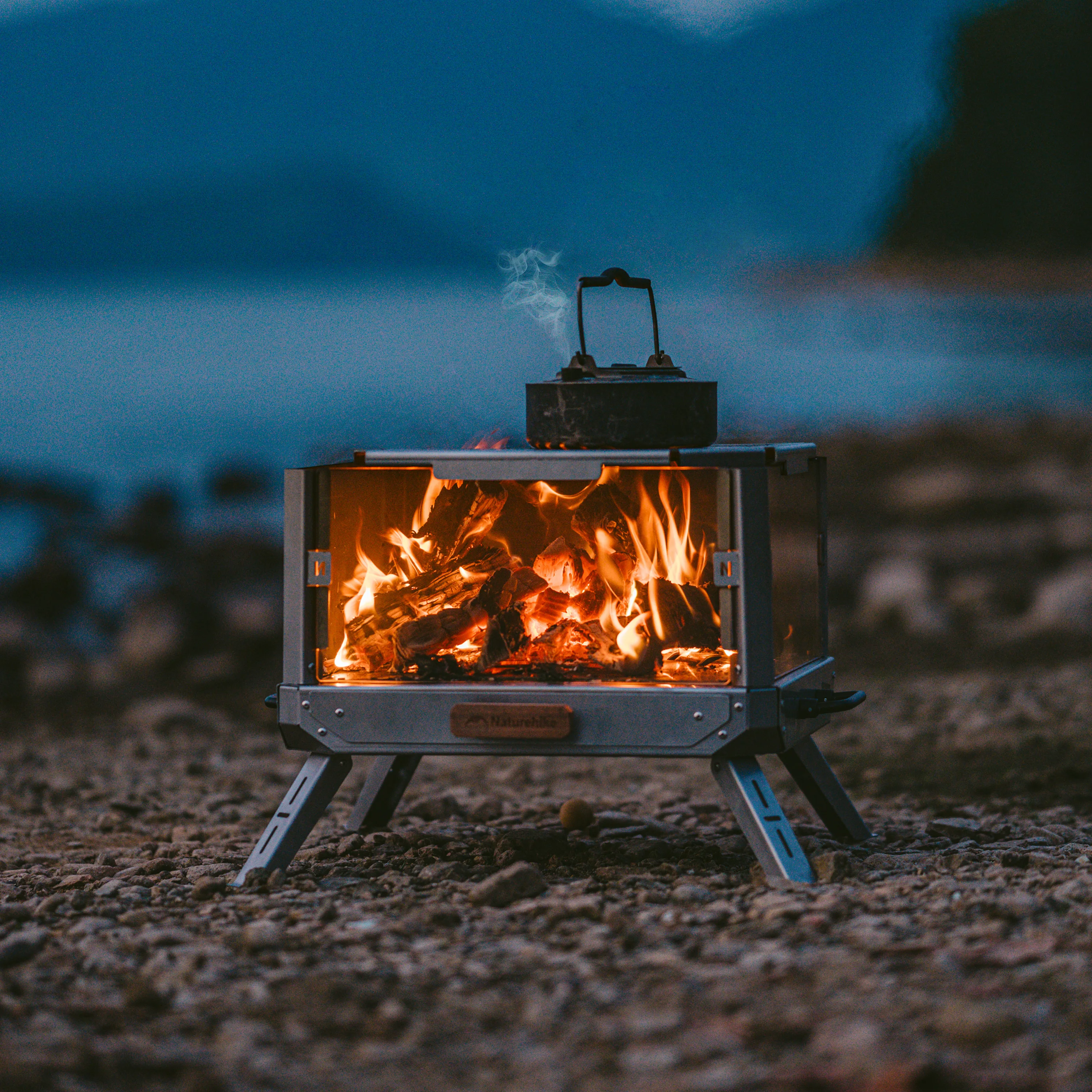 Naturehike outdoor firewood furnace fire Viewing transparent camping stove