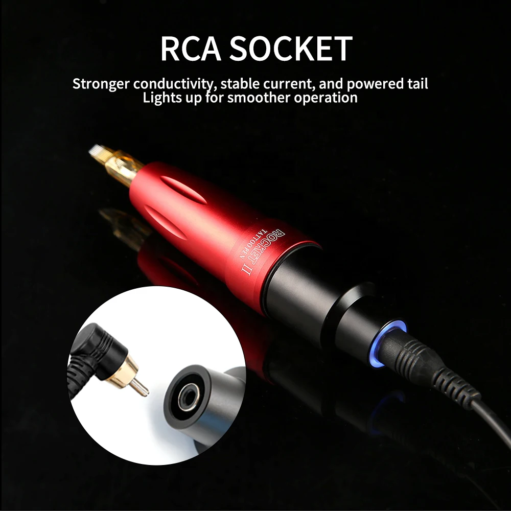 Hot Sale Original Rocket II Rotary Tattoo Machine Professional Tattoo Pen Machine Tattoo Guns With Light RCA Connection
