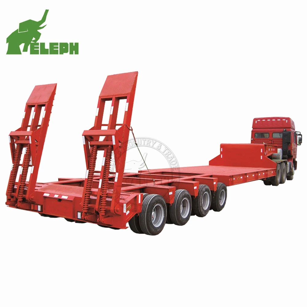 Factory Direct 4 Lines 8 Axles 150 Ton Multi Axle Lowboy Truck Trailers Lowbed Semi Trailer For Sale