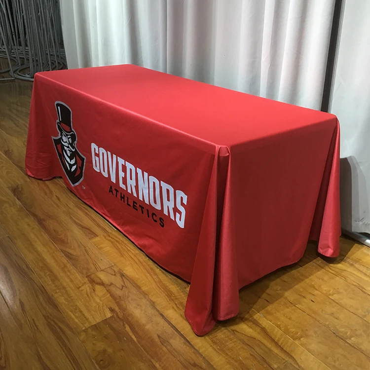 China full color advertising custom standard table cover cloth