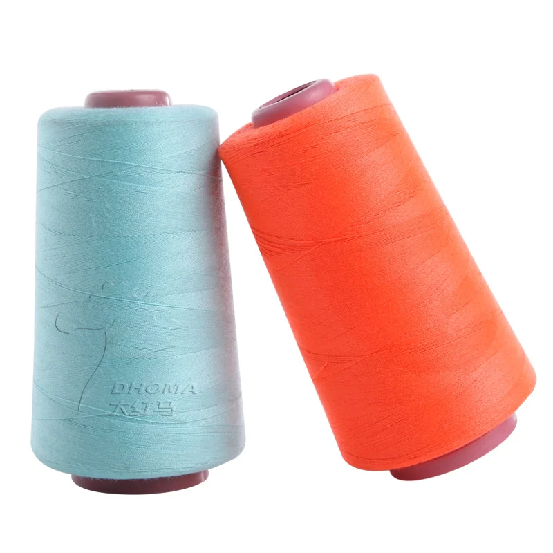 DHOMA Dyed Polyester Sewing 60S/3 sewing thread colorful tex 27 100% spun polyester sewing thread price for garment