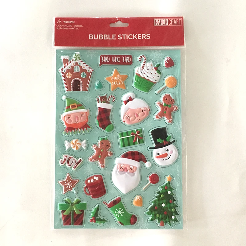 Wholesale Christmas sticker sheet with custom character fox bear trees sticker