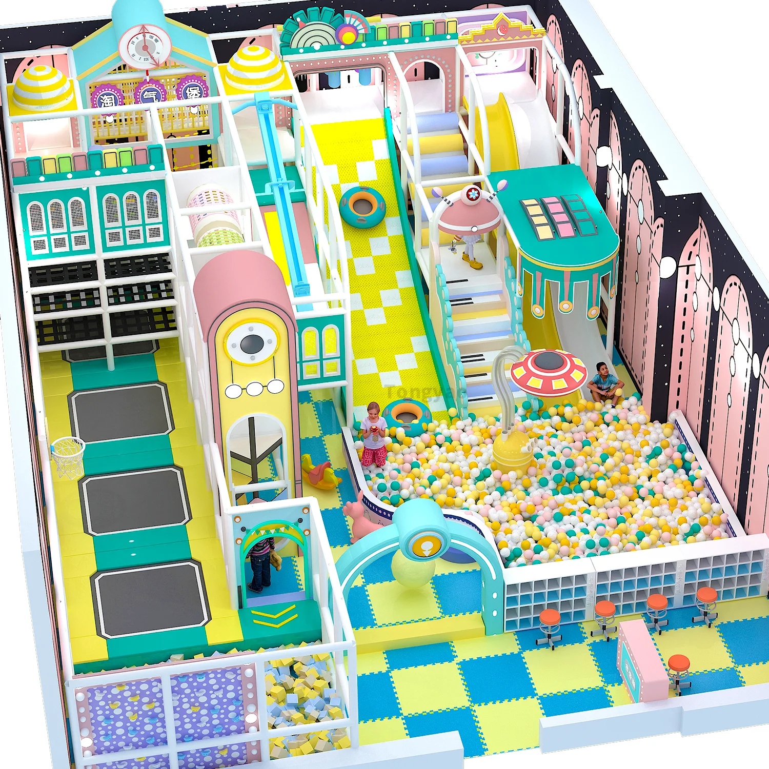 Commercial Indoor Playground for Daycare with Customized Play Structures