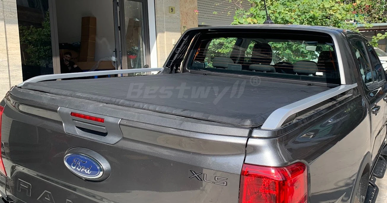 BESTWYLL 4X4 Ute Rollup Soft Top Cover For Pick Up Truck Soft Bed Roll Up Cover Soft Tonneau Cover For Ford Ranger Wildtrak RJ02