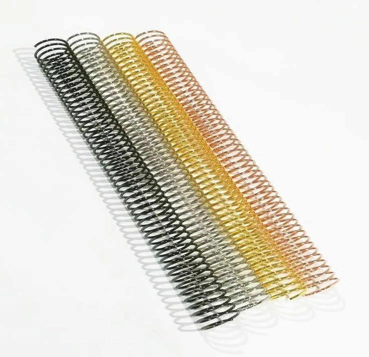 Office supply 45 mm 1- 3/4 inch black gold metal spiral binding coil spiral coils paper book binder