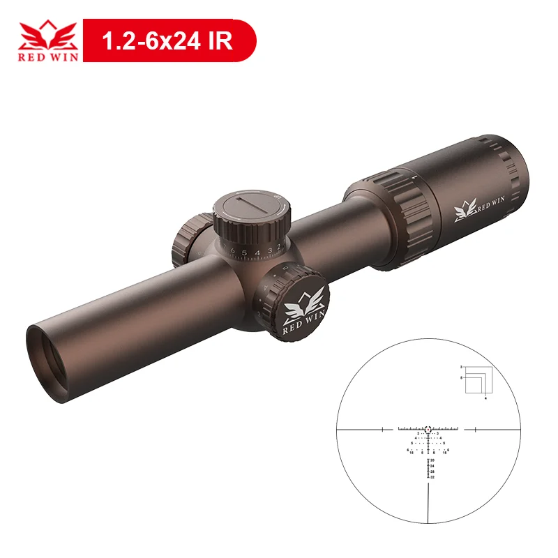  Револьвер Red Win Zero Lock 1/2MOA с регулировкой диапазона сетка для быстрого захвата воздуха Kuiper HD 1 2-6x24IR AR15 компактный