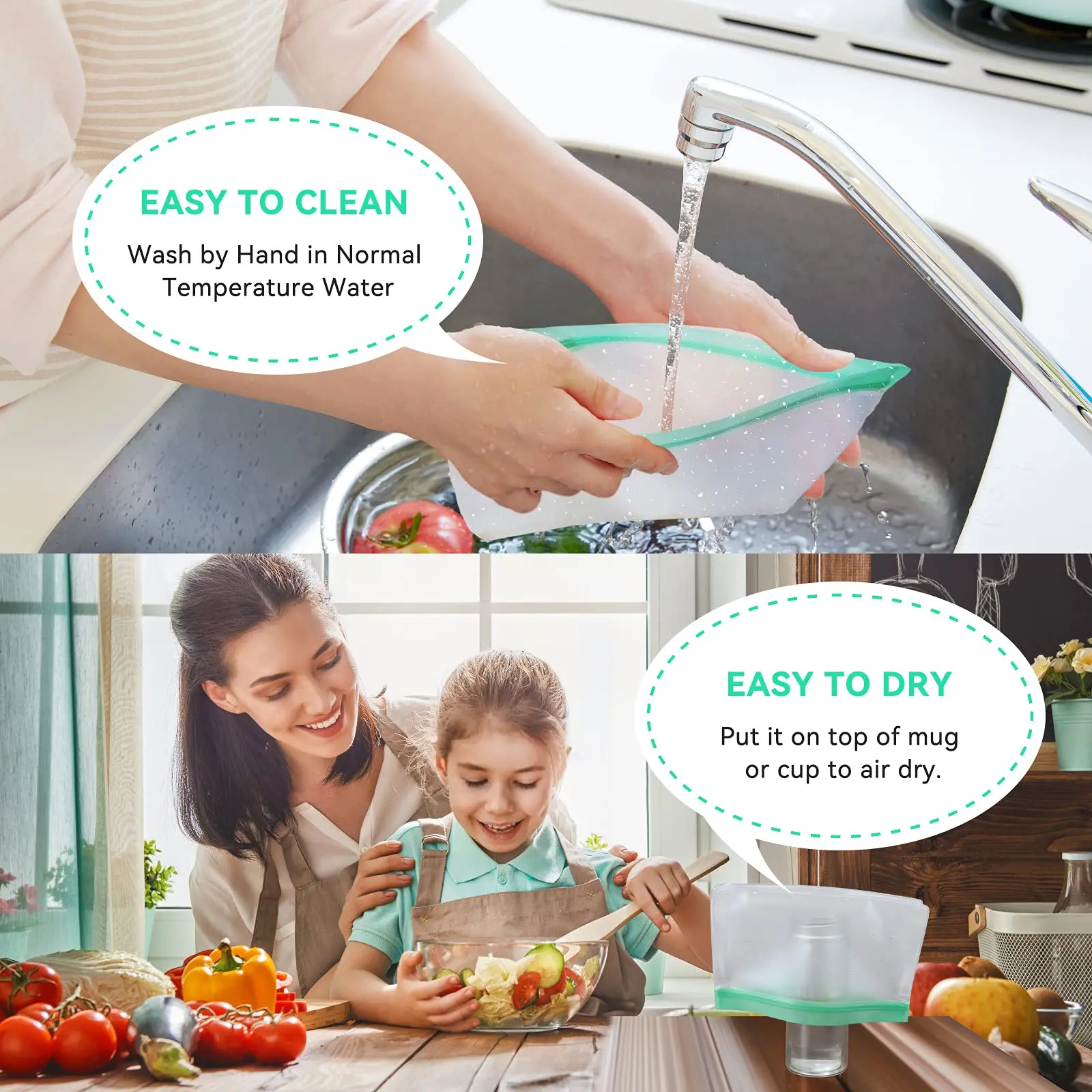 Free Sample Leakproof Zipper Freezer Bag Reusable PEVA Sandwich Snacks Storage Bags For Fruits Vegetables Meat Liquid Lunch