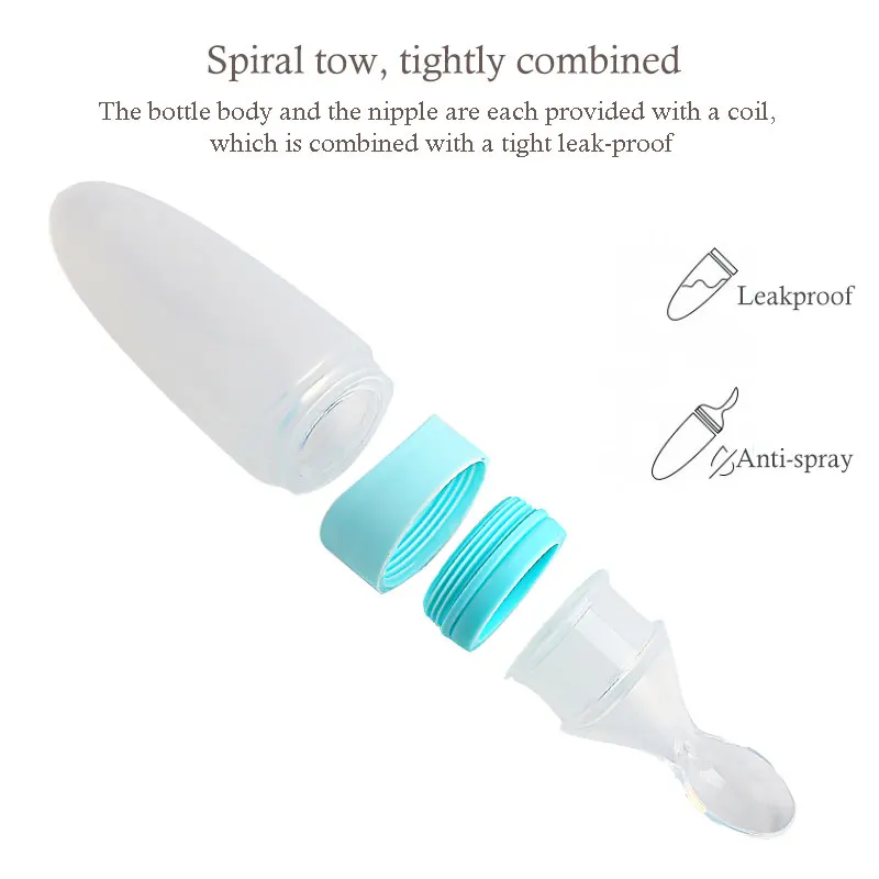 Complementary Food Spoon Rice Paste Milk Bottle Squeeze Baby Feeding Spoon Baby Eat Fruit Bite Bite Music feeder