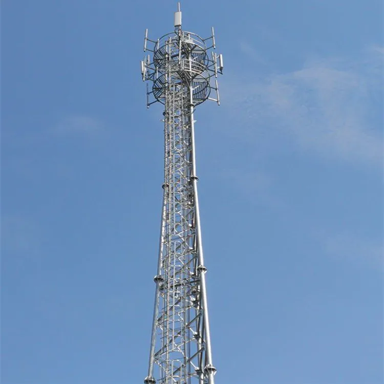 galvanized steel antenna bts large telecommunication mast gsm base station 30 meters 3 legs pipe telecom tower