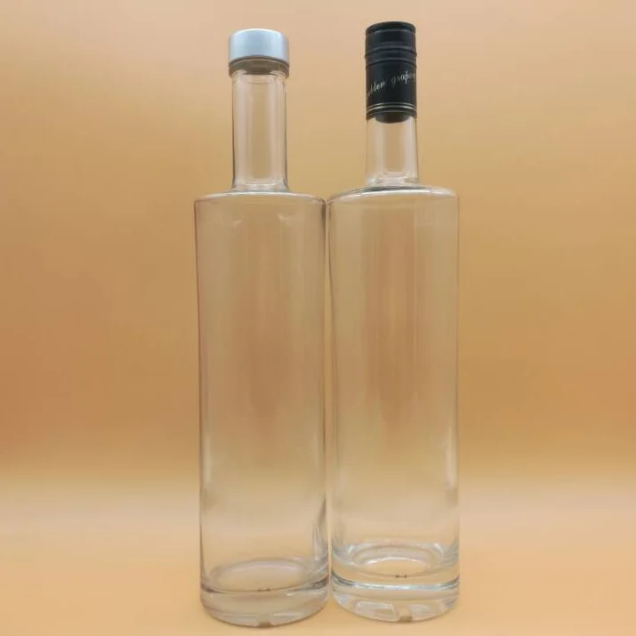 High quality  750ml customized design color paint Vodka whiskey tequila gin rum  glass spirits bottle with cork type