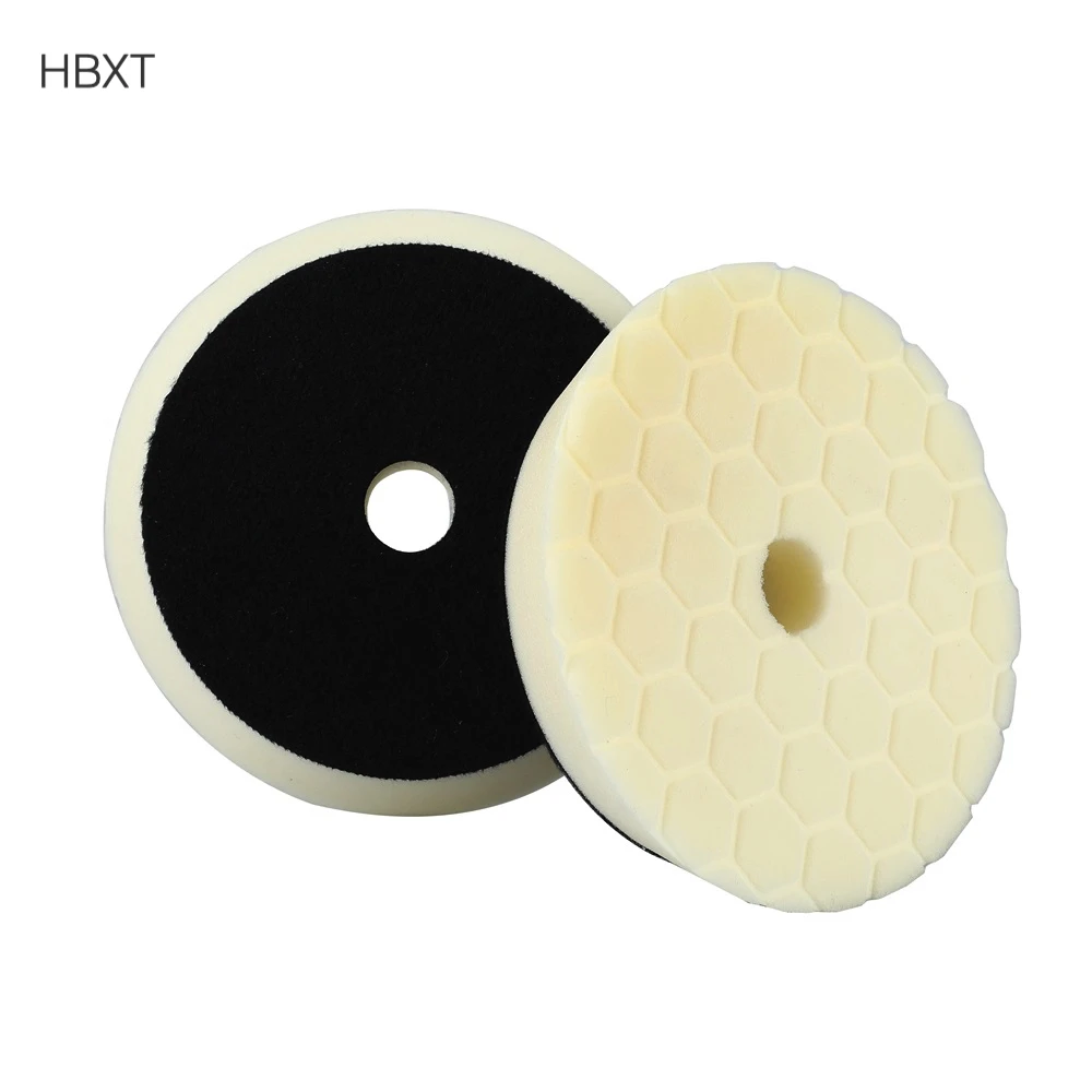New design Hexagon White Sponge buffing pad auto abrasive foam polishing pad for buffing and waxing car