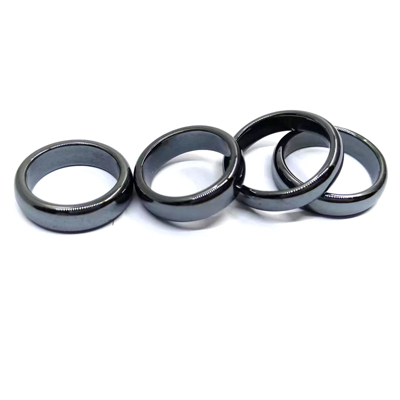 Производитель ювелирных изделий, классические немагнитные гематитовые кольца, кольцо с драгоценным камнем для мужчин и женщин