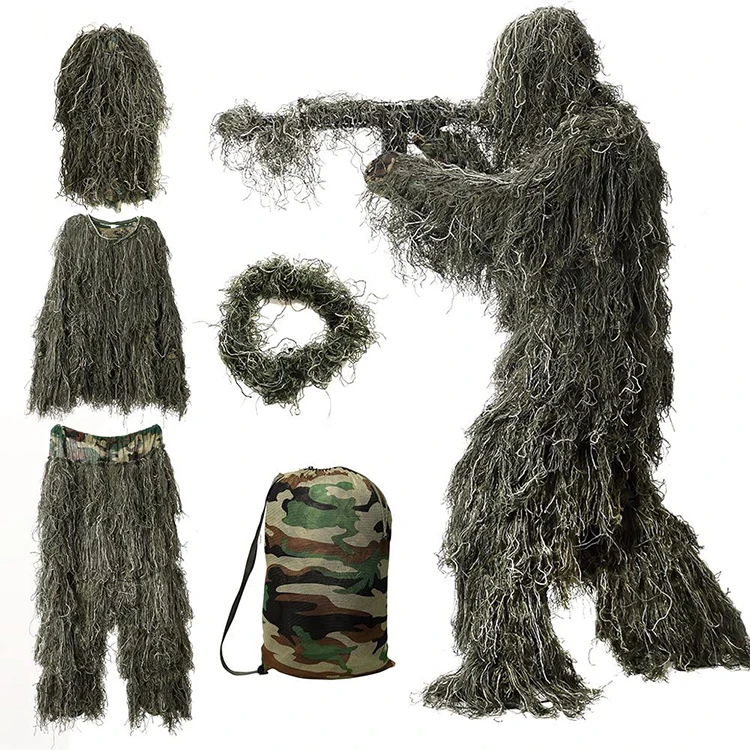 Моющиеся костюмы Ghillie для кемпинга на открытом воздухе Кочевник камуфляжная одежда леса армейский снайперский костюм